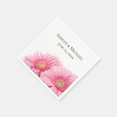 Roze Gerbera Daisies Elegant Photography Wedding Servet (Hoek)