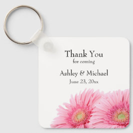 Roze Gerbera Daisies Elegant Photography Wedding Sleutelhanger