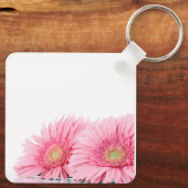 Roze Gerbera Daisies Elegant Photography Wedding Sleutelhanger (Achterkant)