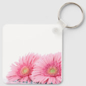 Roze Gerbera Daisies Elegant Photography Wedding Sleutelhanger (Achterkant)