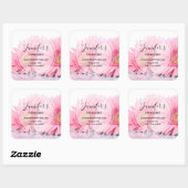 Roze Gerbera Daisies Foto - Zakelijk bedankt Vierkante Sticker (Vel)