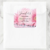 Roze Gerbera Daisies Foto - Zakelijk bedankt Vierkante Sticker (Tas)