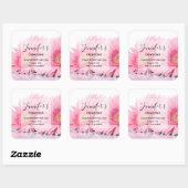 Roze Gerbera Daisies Foto - Zakelijk bedankt Vierkante Sticker (Vel)