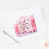 Roze Gerbera Daisies Foto - Zakelijk bedankt Vierkante Sticker (Envelop)