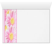 Roze Gerbera Daisies op Witte Tafel Kaart (Binenzijde Horizontaal (Onderkant))