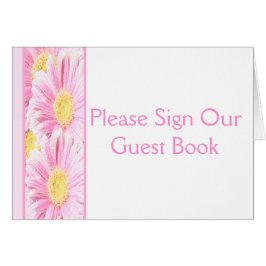 Roze Gerbera Daisies op Witte Tafel Kaart