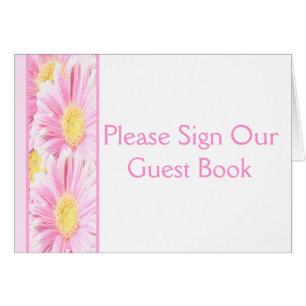 Roze Gerbera Daisies op Witte Tafel Kaart