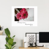 Roze gerbera daisies religieus citaat poster (Thuiskantoor)