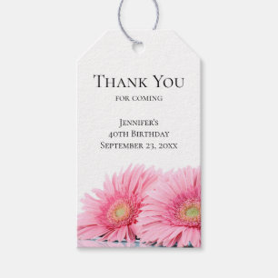 Roze Gerbera Daisies Stylish Photography Bedankt Cadeaulabel