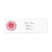 Roze Gerbera Daisy Adresetiketten Etiket (Voorkant)