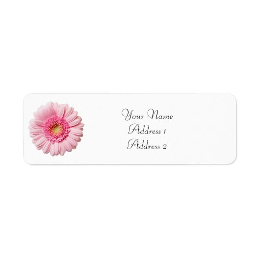 Roze Gerbera Daisy Adresetiketten Etiket (Voorkant)