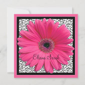 Roze Gerbera Daisy Bat Mitzvah Uitnodiging (Voorkant)