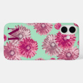 Roze Gerbera Daisy Bloemen op Groene Bloemen Case-Mate iPhone Case (Achterkant (horizontaal))