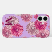 Roze Gerbera Daisy Bloemen op Lavendel Bloemen Case-Mate iPhone Case (Achterkant (horizontaal))