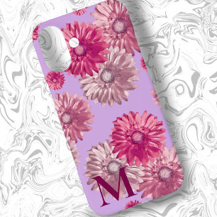 Roze Gerbera Daisy Bloemen op Lavendel Bloemen iPhone 16 Plus Hoesje