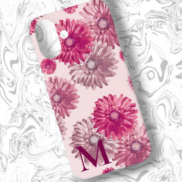 Roze Gerbera Daisy Bloemen op Lichtroze Bloemen iPhone 16 Plus Hoesje