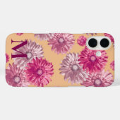 Roze Gerbera Daisy Bloemen op Sinaasappel Bloemen Case-Mate iPhone Case (Achterkant (horizontaal))