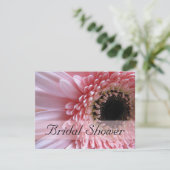 Roze Gerbera Daisy Bridal Shower Invitations Kaart (Staand voorkant)
