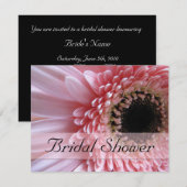 Roze Gerbera Daisy Bridal Shower Invitations Kaart (Voorkant / Achterkant)