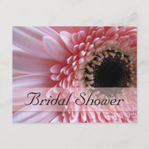 Roze Gerbera Daisy Bridal Shower Invitations Kaart