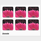 Roze Gerbera Daisy Bruiloft Dank u Sticker (Vel)