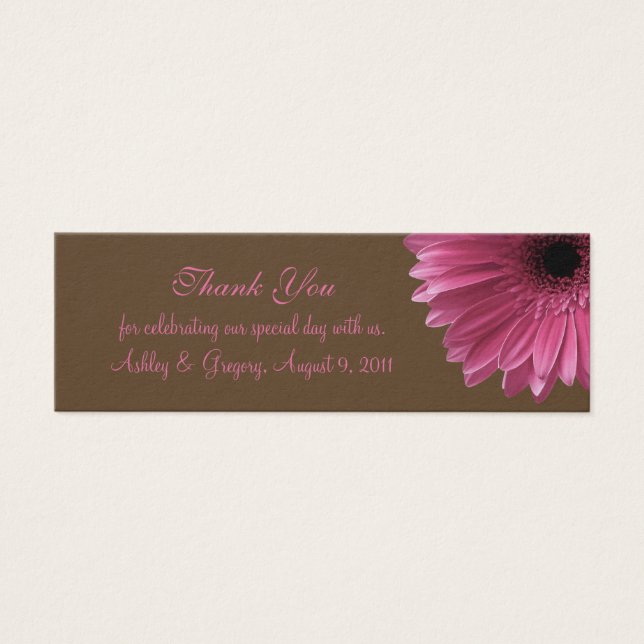 Roze Gerbera Daisy bruiloft gunst Label Mini Visitekaartjes (Voorkant)