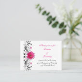 Roze Gerbera Daisy bruiloft receptie Kaart (Staand voorkant)