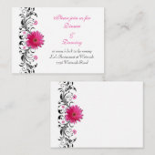 Roze Gerbera Daisy bruiloft receptie Kaart (Voorkant / Achterkant)