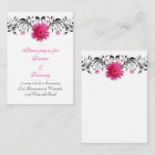 Roze Gerbera Daisy bruiloft receptie Kaart (Voorkant / Achterkant)