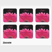 Roze Gerbera Daisy Bruiloft Sticker Envelope Seal (Vel)