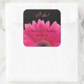 Roze Gerbera Daisy Bruiloft Sticker Envelope Seal (Tas)