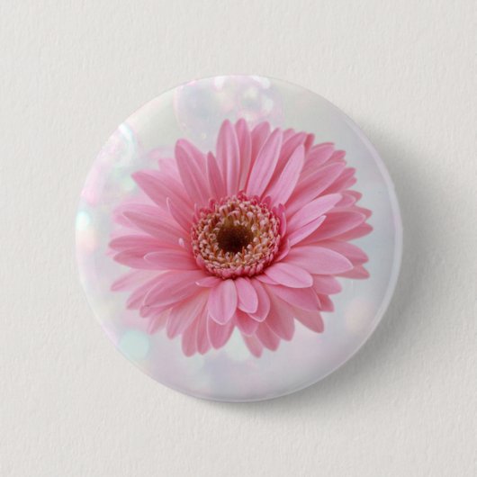 Roze Gerbera daisy Button (Voorkant)