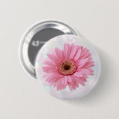 Roze Gerbera daisy Button (Voorkant /achterkant)