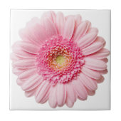 Roze Gerbera Daisy Ceramic Tile Tegeltje (Voorkant)