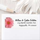 Roze Gerbera Daisy Custom Adresetiketten Etiket (Insitu)