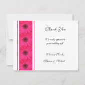 Roze Gerbera Daisy Dank u bruiloft Kaart (Voorkant)