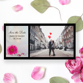 Roze Gerbera Daisy en Buttonnen bruiloft Save The Date