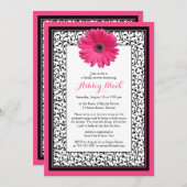 Roze Gerbera Daisy Floral Bridal Shower Kaart (Voorkant / Achterkant)