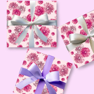  Roze Gerbera Daisy Floral Cadeaupapier