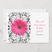 Roze Gerbera Daisy Floral Wedding Invitation Kaart (Achterkant)
