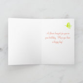 Roze Gerbera Daisy Flower Bouquet Happy Birthday Kaart (Binnen)