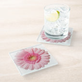 Roze Gerbera Daisy Flower Glass Onderzetter (Schuin)