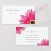  Roze Gerbera Daisy Flower op Eenvoudig Wit Visitekaartje (Voorkant / Achterkant)