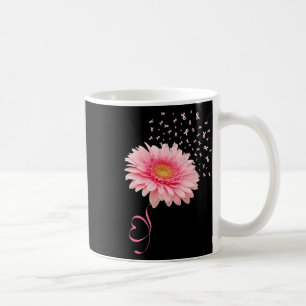 Roze Gerbera Daisy Flower Ribbon Pollen Breast Can Koffiemok