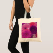 Roze Gerbera Daisy Flowers Art Canvas tassen (Voorkant (product))