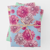  roze gerbera daisy flowers floral inpakpapier vel (In situ)