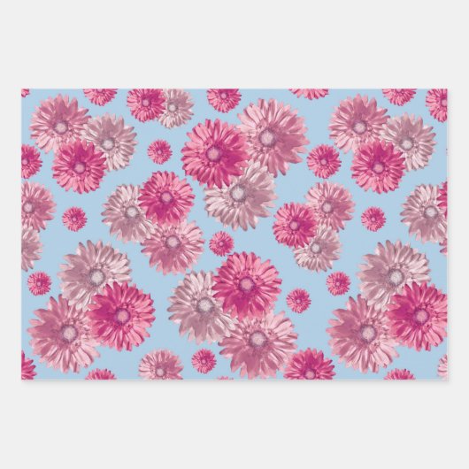  roze gerbera daisy flowers floral inpakpapier vel (Voorkant)