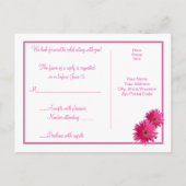 Roze Gerbera Daisy Flowers RSVP Briefkaart (Achterkant)