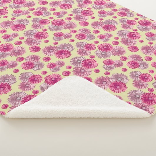  Roze Gerbera Daisy Flowers Zacht Sherpa Deken (3/4)