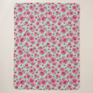 Roze Gerbera Daisy Flowers Zacht Sherpa Deken